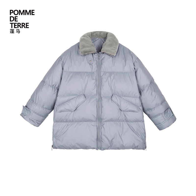 蓬马大童羽绒服中长款翻高领内加绒秋冬装男女儿童pomme de terre,淘宝优惠券,粉丝福利购,淘宝优惠卷