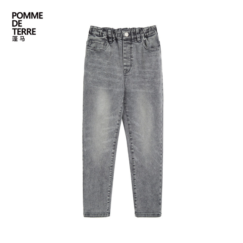蓬马大童牛仔长裤子做旧棉质舒适修身秋装男女儿童pomme de terre,淘宝优惠券,粉丝福利购,淘宝优惠卷