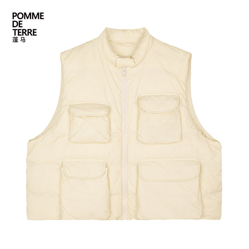 蓬马大童羽绒马甲大口袋纯色轻暖秋冬装男女儿童pomme de terre,淘宝优惠券,粉丝福利购,淘宝优惠卷