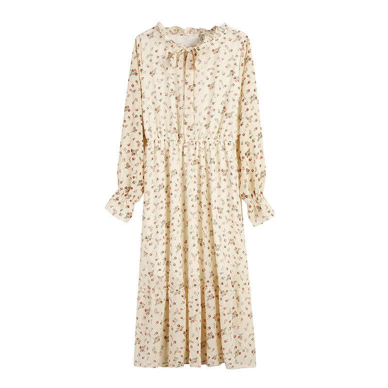 秋冬2020年新款法式桔梗仙女打底裙 姿态玫瑰连衣裙