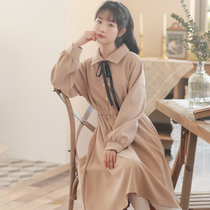 秋冬2020年新款仙女超仙森系连衣裙 姿态玫瑰连衣裙