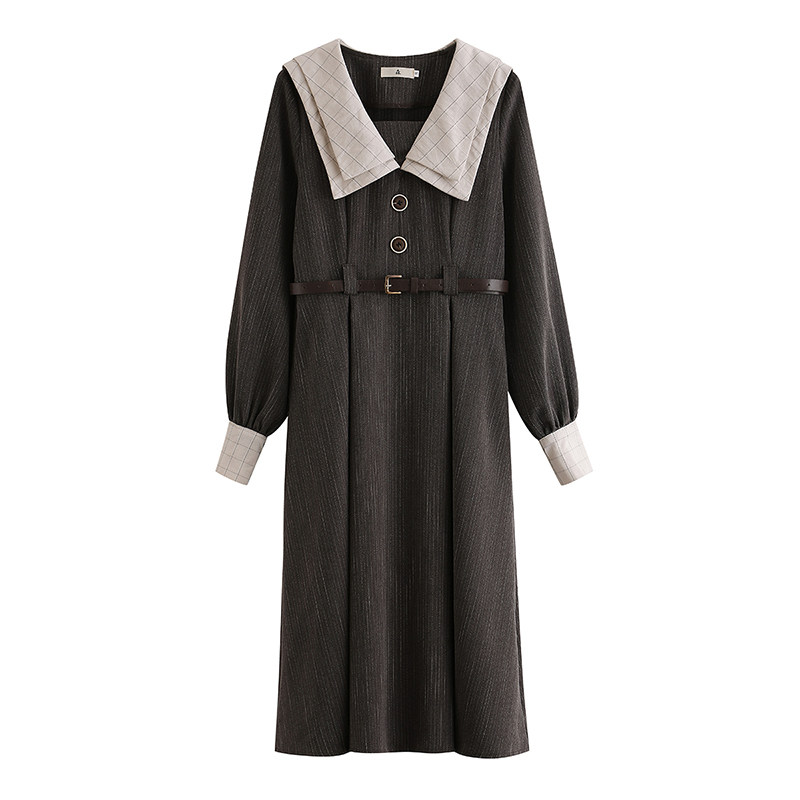 秋装2021年新款早秋法式复古连衣裙 姿态玫瑰连衣裙