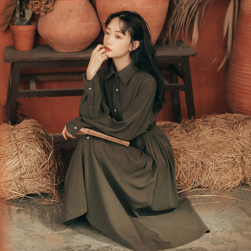 秋装2020年新款心机小黑裙女连衣裙 姿态玫瑰连衣裙