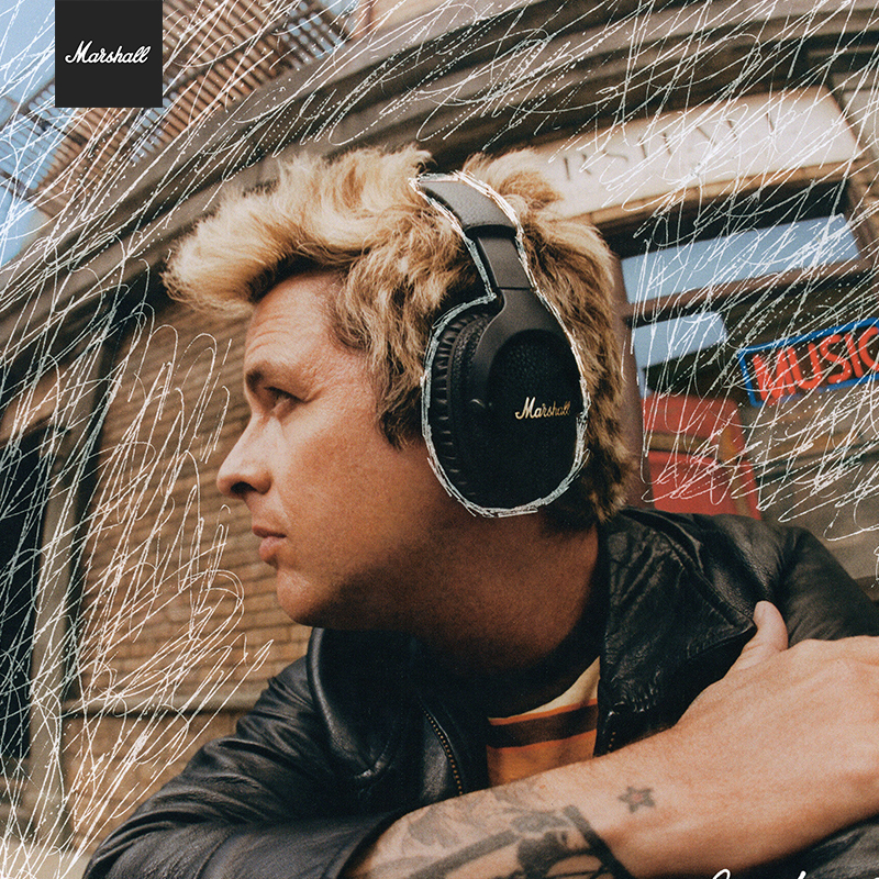 马歇尔 MARSHALL MONITOR III蓝牙耳机 绿日Green Day Billie Joe - 图0