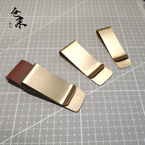 仓末黄铜票据夹tn笔记本笔插手账本文具周边配件复古金属夹 - 图0