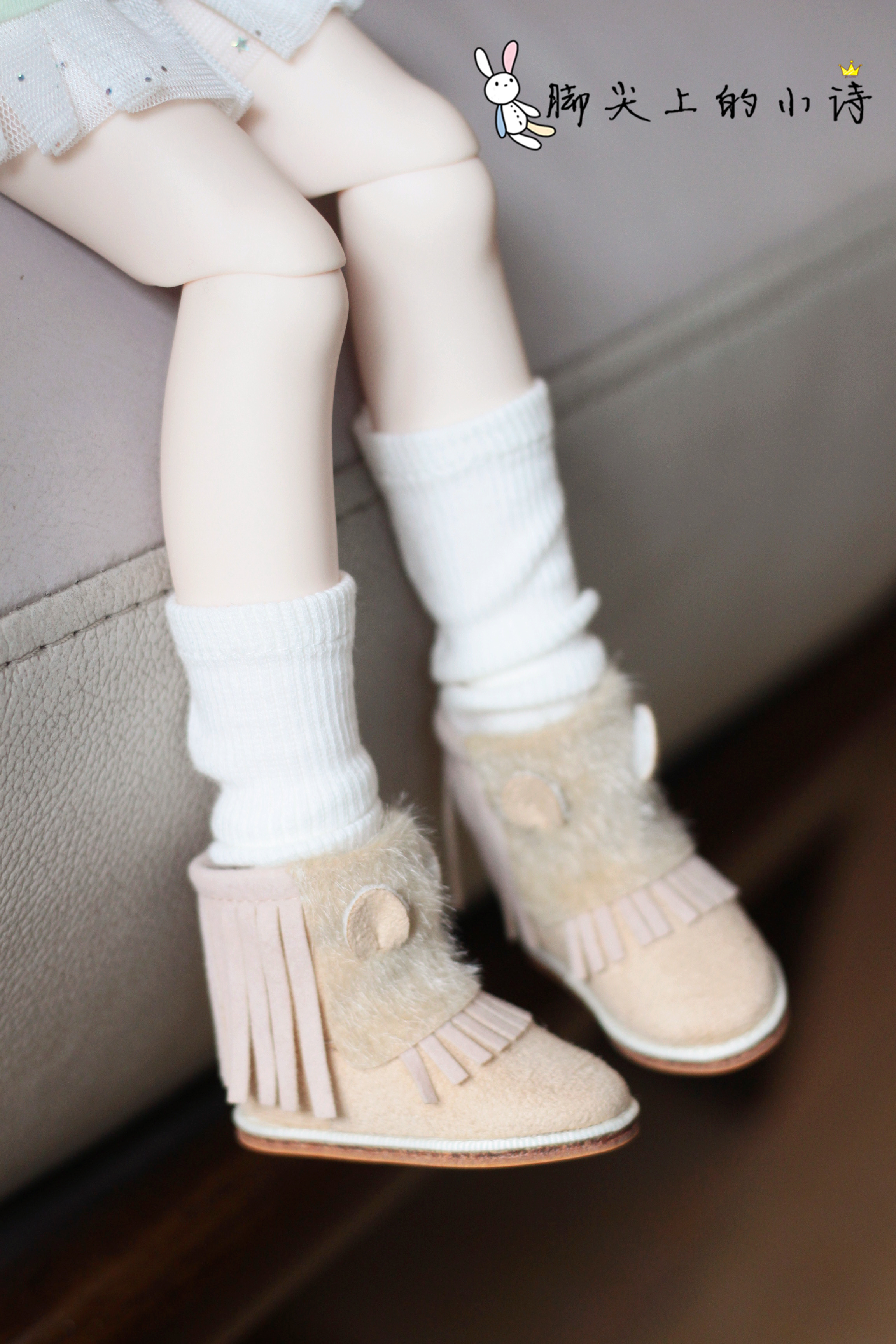 羊咩咩雪地靴 BJD SDM YOSD MDD六分娃鞋Y巨婴 IMDA3.0 1/4 1/6-图0