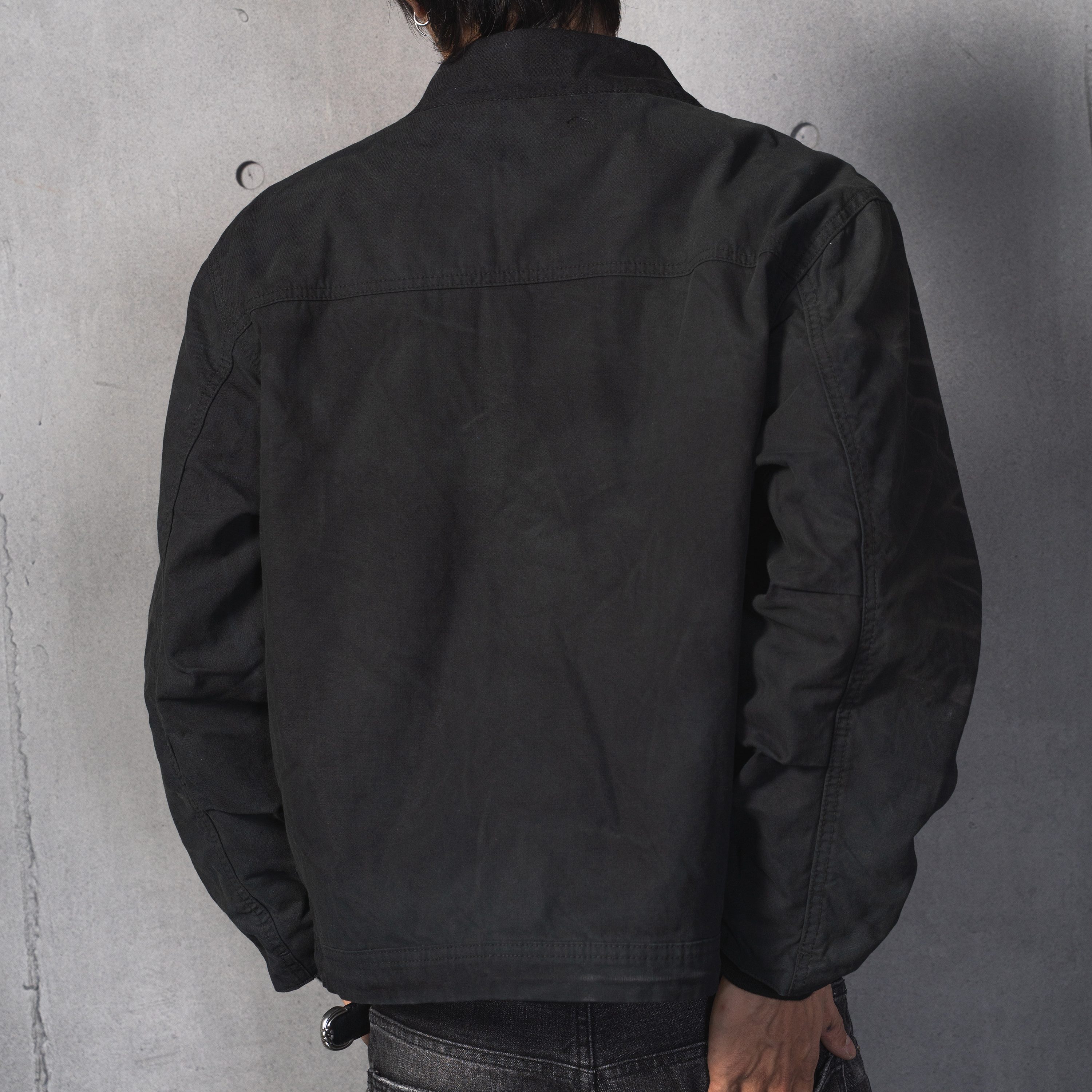 TBR 黑绿烟灰水洗龙虾扣立体蜂窝短宽版型棉夹克 - 图3