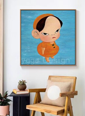 奈良美智装饰画现代日式梦游娃娃卧室墙画房间挂画儿童日系壁画