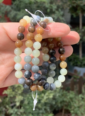 如意玉都-新疆和田玉楼兰三色卡8mm手串手链