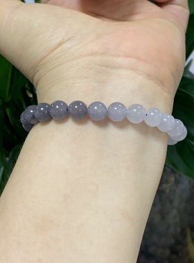 如意玉都-和田玉冰烟紫渐变手串手链