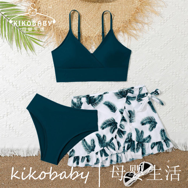 Swimsuit ເອີຣົບແລະອາເມລິກາການຄ້າຕ່າງປະເທດ swimsuit ເດັກນ້ອຍ bikini sunflower ສີເຫຼືອງສາມສິ້ນ swimsuit bikini ເດັກຍິງ