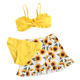 Swimsuit ເອີຣົບແລະອາເມລິກາການຄ້າຕ່າງປະເທດ swimsuit ເດັກນ້ອຍ bikini sunflower ສີເຫຼືອງສາມສິ້ນ swimsuit bikini ເດັກຍິງ