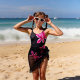 ເດັກຍິງ swimwear ເດັກຍິງຊຸດລອຍນ້ໍາຫນຶ່ງສິ້ນພິມປ້ອງກັນແດດຫາດຊາຍຊຸດ swimwear ເດັກນ້ອຍແບບເອີຣົບແລະອາເມລິກາ ins