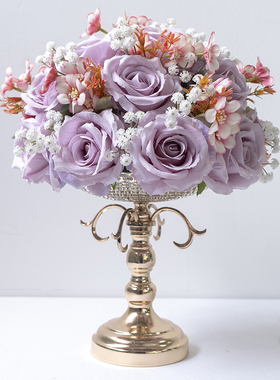 欧式桌花设计带花器成品花艺