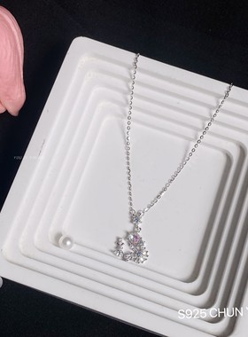 s925纯银雪花项链女原创冰雪奇缘