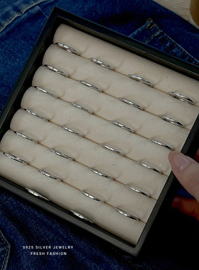 S999纯银26英文字母戒指女