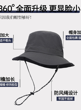 大头围可收纳防水速干薄款防晒