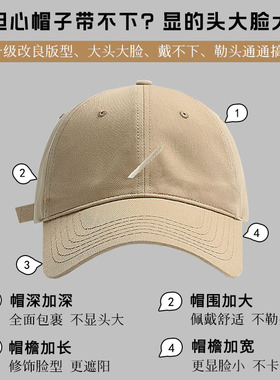 大头围加大加深宽帽檐显脸小