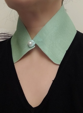 桑蚕丝真丝欧根纱硬沙护领装饰假领片！