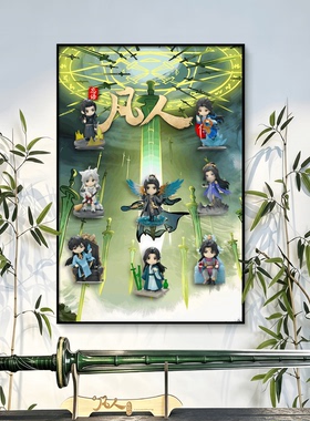 泡泡玛特展示架凡人修仙传手办收纳挂画立体装饰画盲盒凡人周边