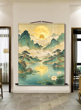 仙家堂口山水画国画风景画东北暗堂客厅玄关书房佛道仙装饰画挂画