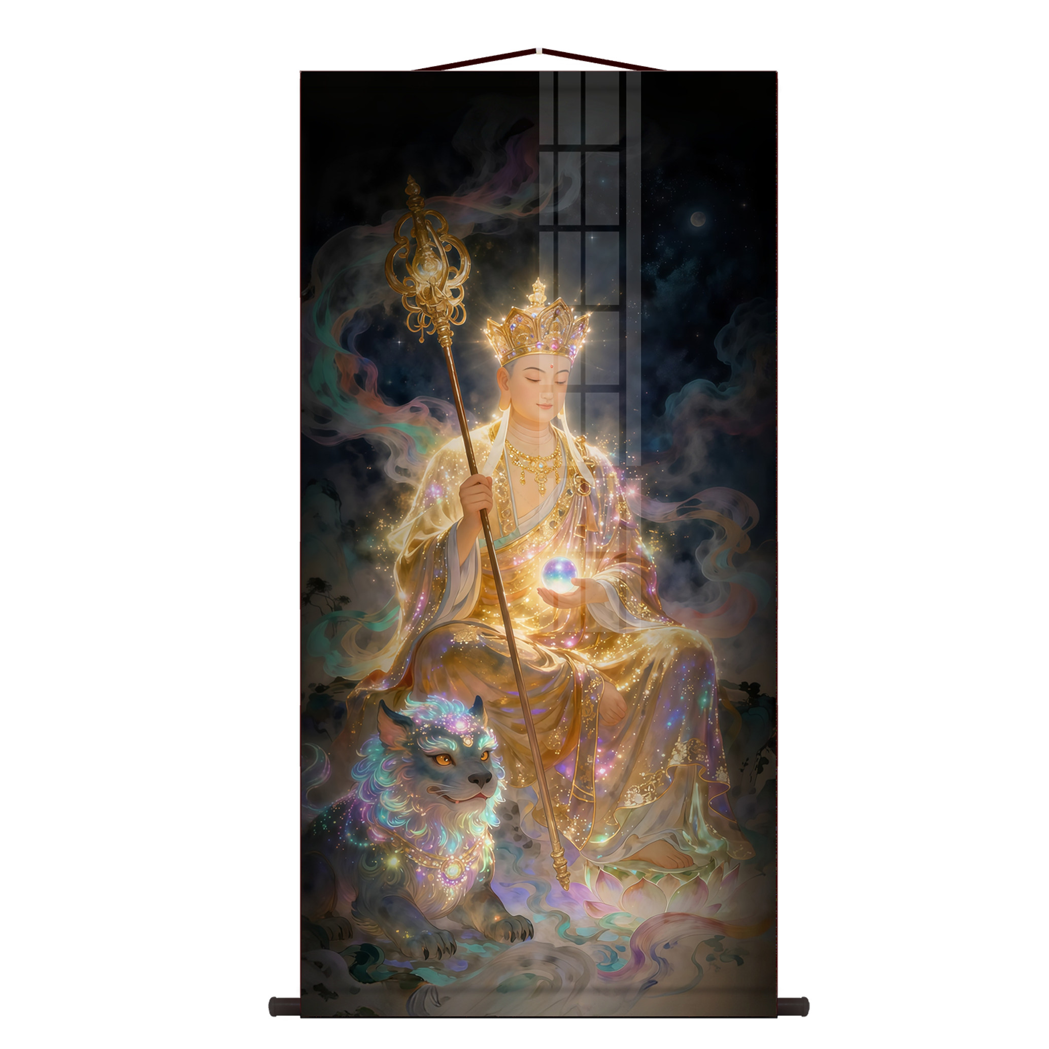 高清庄严地藏王菩萨画像挂画佛堂家用堂屋供奉佛像画装饰卷轴挂画,淘宝优惠券,粉丝福利购,淘宝优惠卷