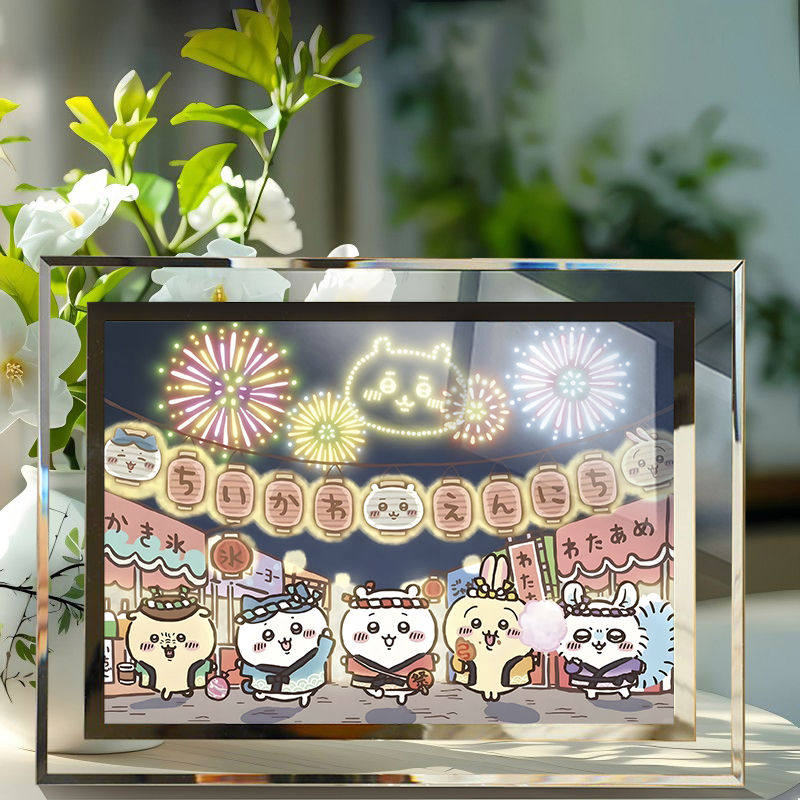 新款Chiikawa生日快乐摆台儿童卡通水晶玻璃相框摆件送朋友礼物,淘宝优惠券,粉丝福利购,淘宝优惠卷