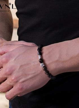 AWNL霖奈北欧M陨石金辉祥龙手链