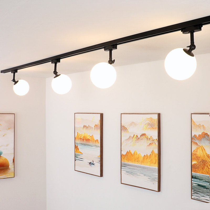 北欧现代创意玻璃轨道灯客厅卧室餐厅led无主灯照明装路轨灯具,淘宝优惠券,粉丝福利购,淘宝优惠卷