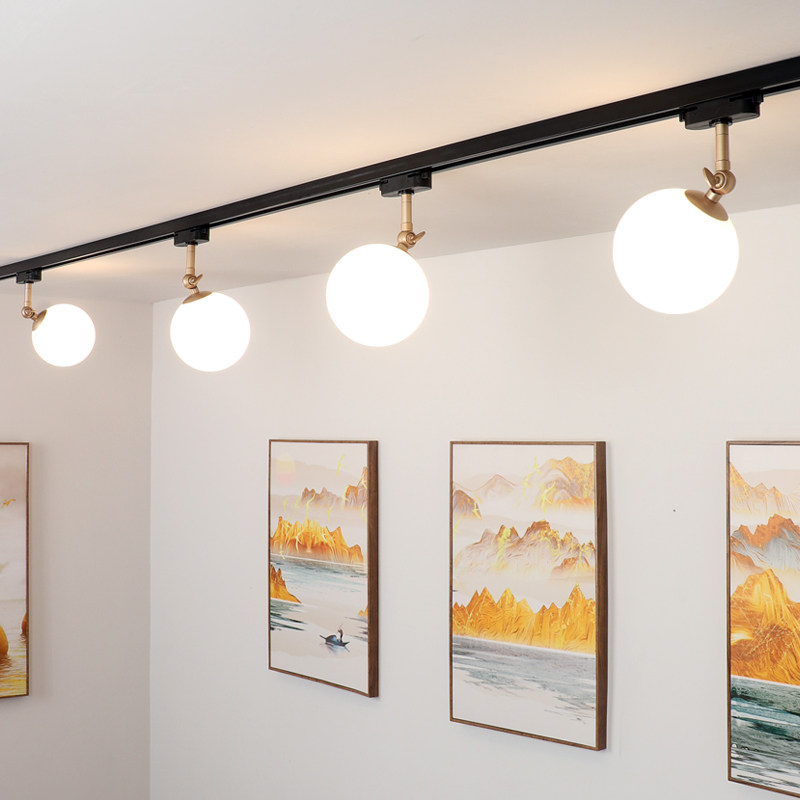 北欧现代创意玻璃轨道灯客厅卧室餐厅led无主灯照明装路轨灯具,淘宝优惠券,粉丝福利购,淘宝优惠卷
