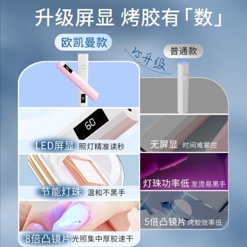 美甲一字灯手持速干不黑手光疗机甲片照灯指甲油胶紫外线烤灯工具-图3