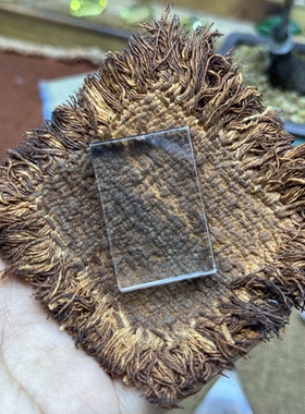 天然白水晶平安无事牌吊坠纯净无暇的手工打磨的绳子自己搓的