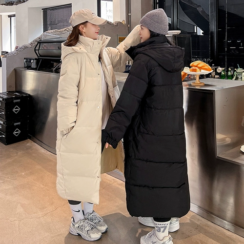 Длинный зимний пуховик, куртка с пухом, коллекция 2022, в корейском стиле, оверсайз