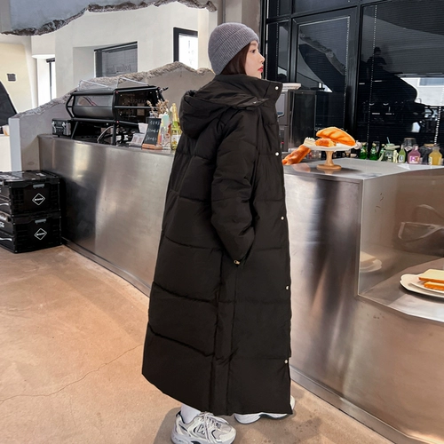 Длинный зимний пуховик, куртка с пухом, коллекция 2022, в корейском стиле, оверсайз