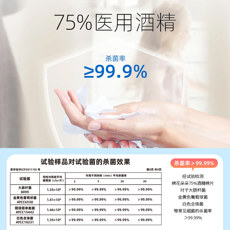 棉花朵朵酒精棉片75度消毒湿巾独立小包装便携一次性耳洞湿纸巾,淘宝优惠券,粉丝福利购,淘宝优惠卷