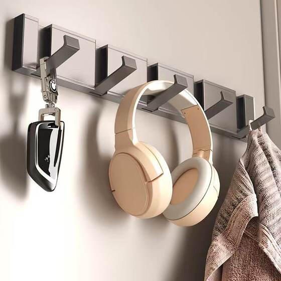 Space aluminum punch-free invisible thickened coat hook