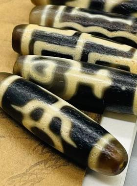 保真西藏天然玛瑙老天珠牙黄50长