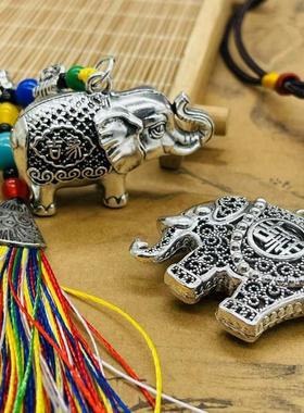 民族风福小象吊坠吉象流苏饰品