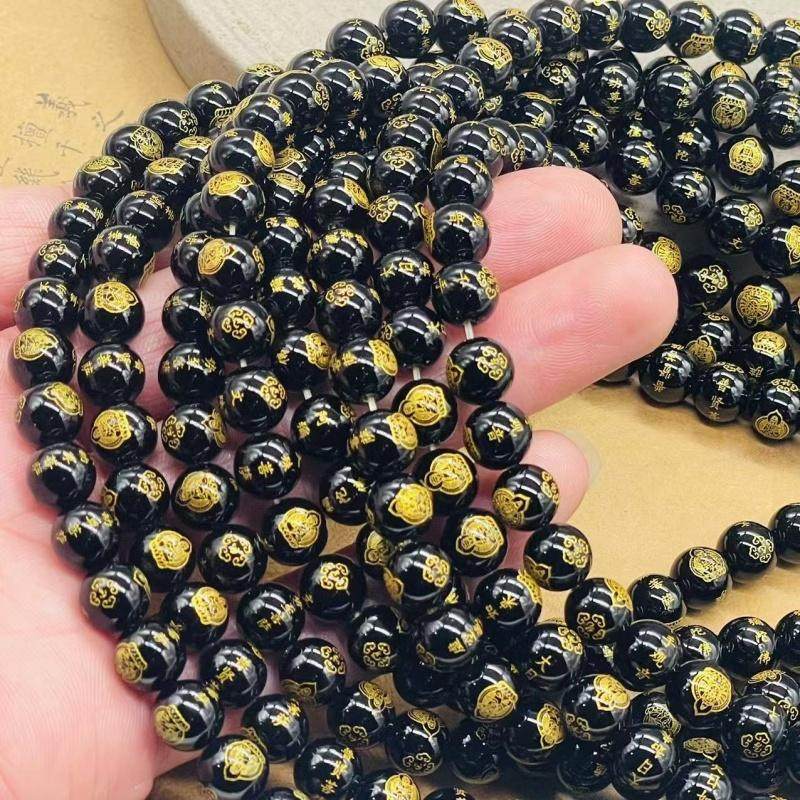 保真天然黑玛瑙八大守护神手链串圆珠DIY配饰品佛珠隔珠配珠吊坠,淘宝优惠券,粉丝福利购,淘宝优惠卷