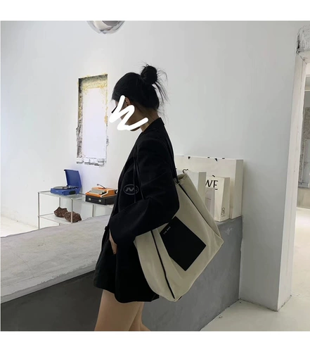 Брендовый товар, осенний шоппер, вместительная и большая сумка на одно плечо, в корейском стиле