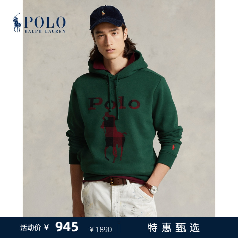 爱打扮(www.idaban.cn)，Ralph Lauren/拉夫劳伦男女同款22秋冬Big Pony徽标连帽衫RL16037