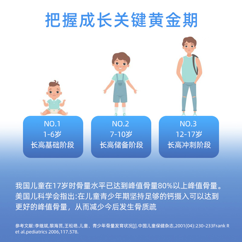 【春季补钙】新西特儿童钙青少年长高补钙维生素D3K2钙片柠檬酸钙