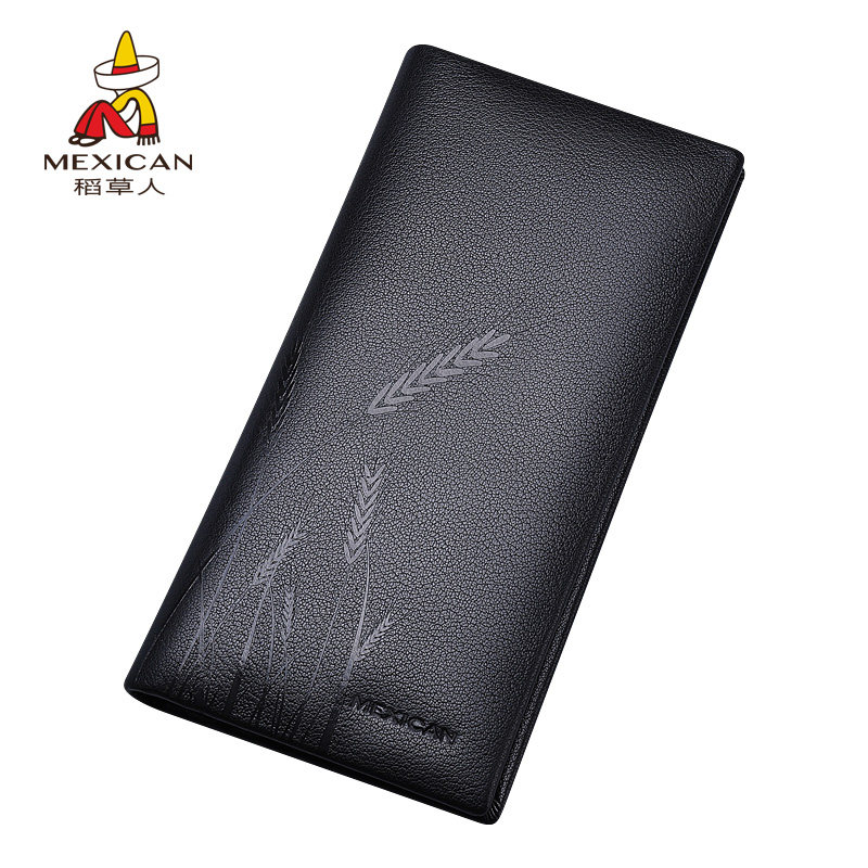 2019稻草人长款真皮青年2018钱包 稻草人奥通钱包