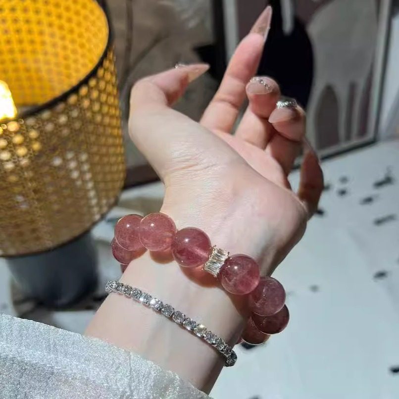 【樱桃酱】金沙樱桃星光草莓晶天然原创设计款水晶手串手链送朋友,淘宝优惠券,粉丝福利购,淘宝优惠卷