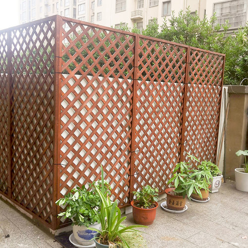 防腐木栅栏围栏室外篱笆花园栏栅网格装饰庭院阳台护栏植物爬藤架 - 图1