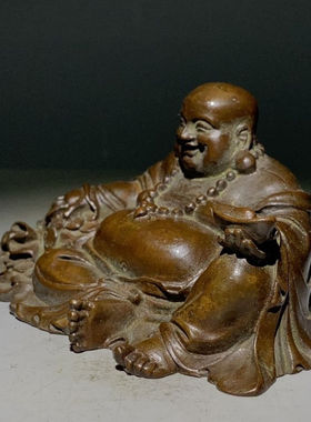 仿古弥勒佛像摆件大肚笑佛布袋佛家居装饰摆件