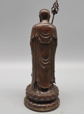 仿古地藏唐三藏佛像站莲地藏家居装饰工艺品摆件