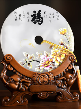玉石平安扣吉象摆件乔迁礼物家居客厅玄关酒柜电视柜摆设工艺品