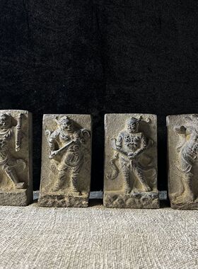 仿青石四大天王仿古手工做镇宅旧复古中式做旧制作办公精品摆件