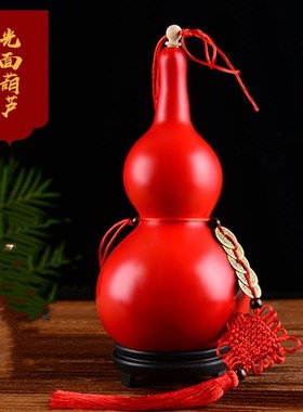 厂家直销天然红葫芦 家居装饰喜庆彩绘葫芦摆件 五帝钱开口葫芦